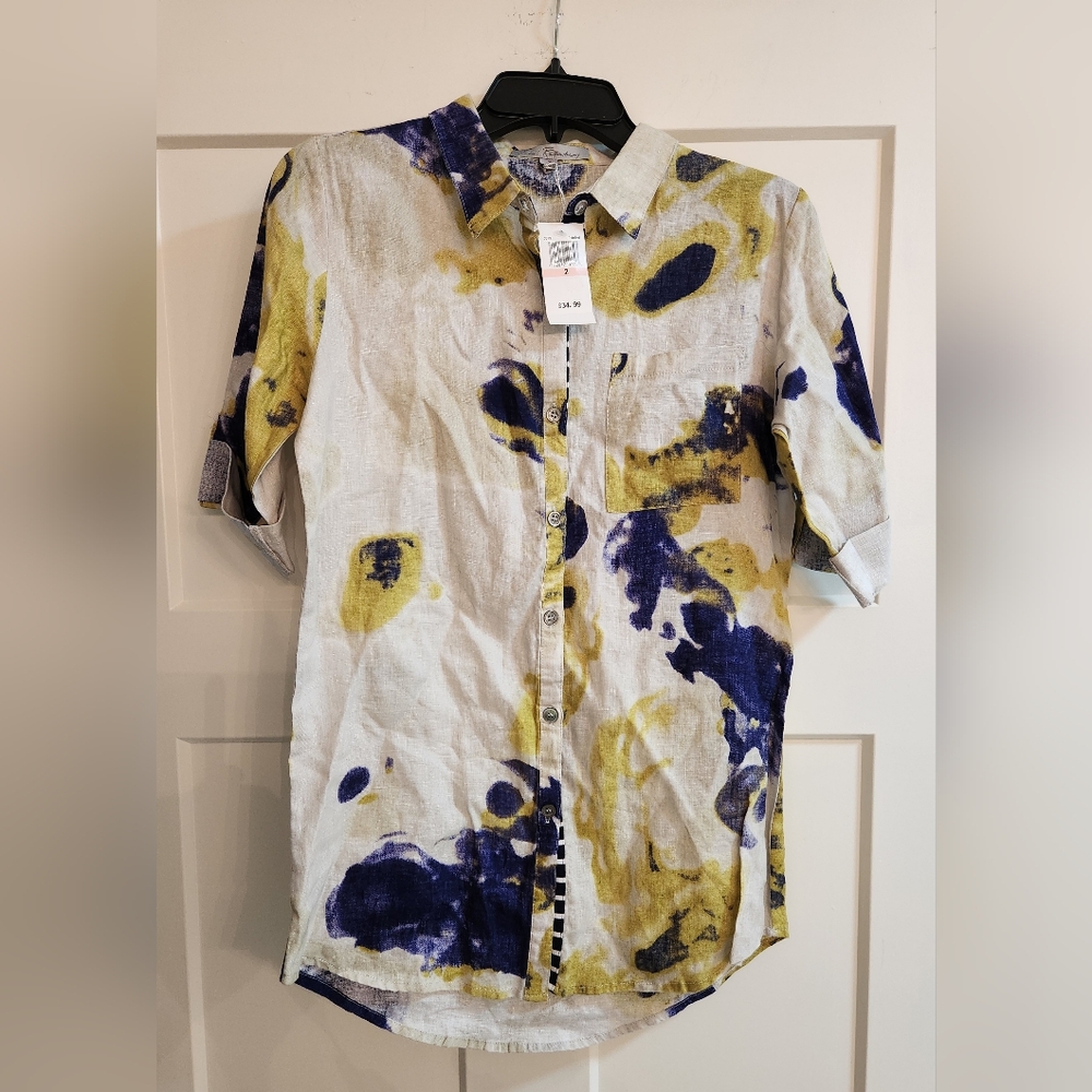 Emil Rutenberg short sleeve blouse.  Size 2. Nwt